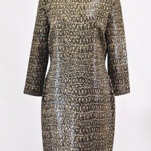 Elegant Gold Patterned Dress